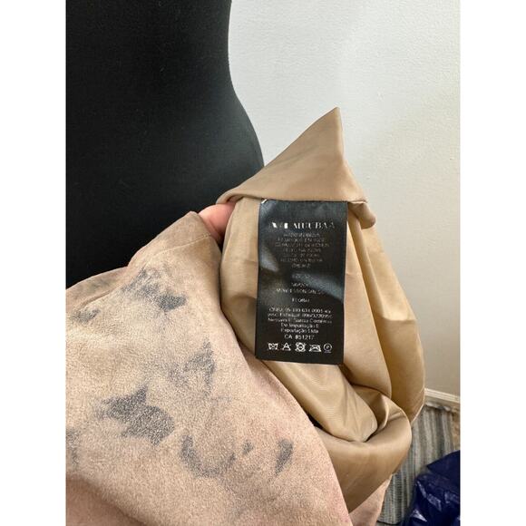 Muubaa Montesson Leather Suede Shift Dress Mini Floral Dress Zipper US 8 M $425 - Picture 8 of 10